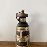 Indian wood and brass bottle