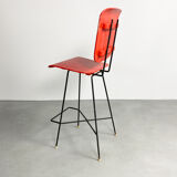 Dutch plywood bar stool by P.J Van Der Klugt for Everest, 1957