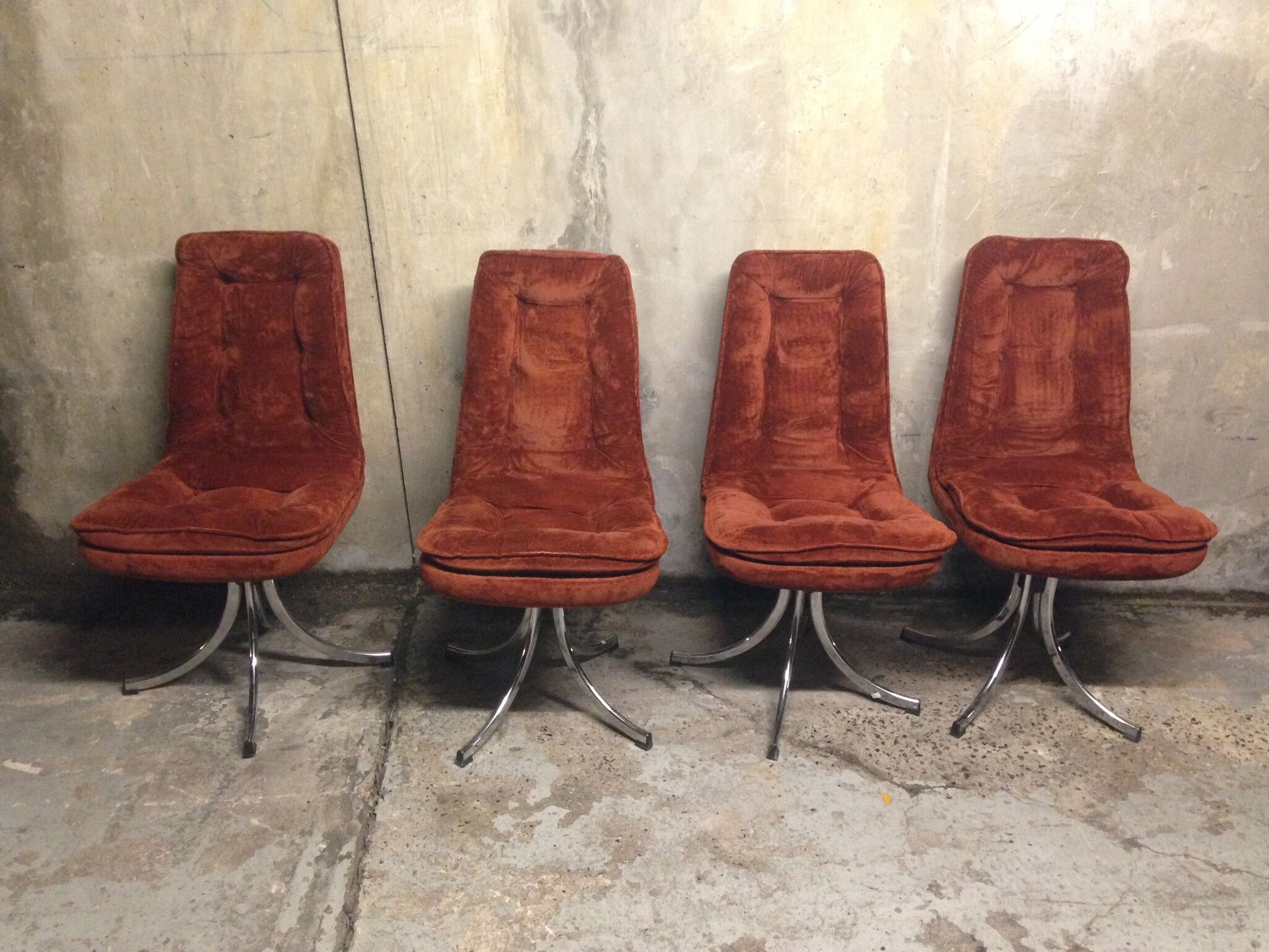 Set of 4 chairs Gastone Rinaldi 1970 for Rima
