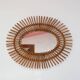 Miroir oval en rotin, années 1960