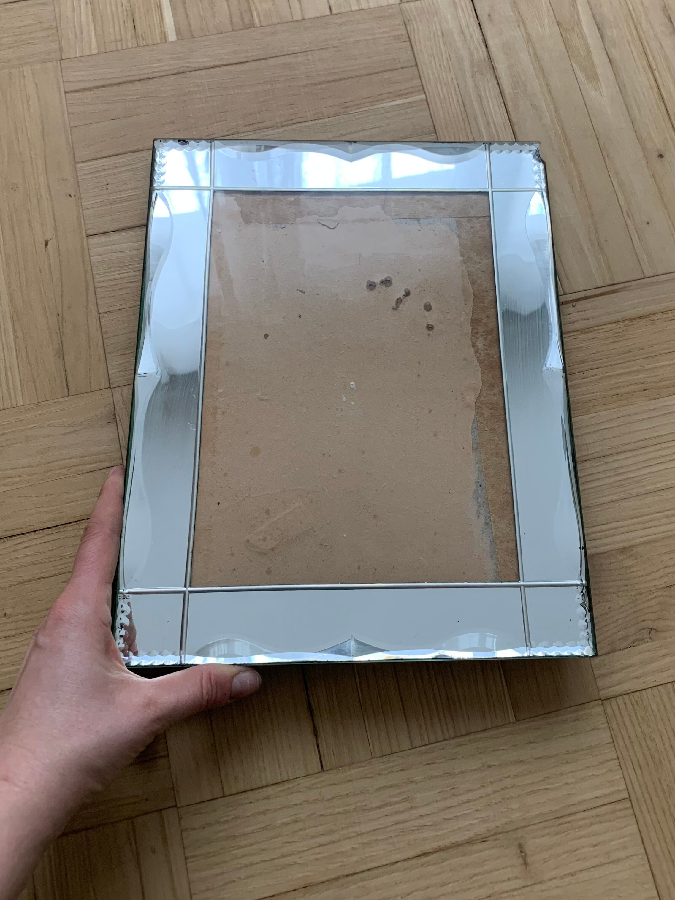 Old beveled mirror frame