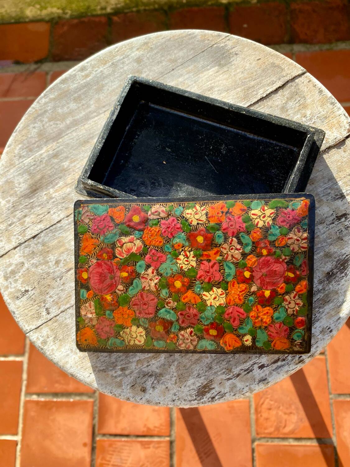Hand painted wooden box