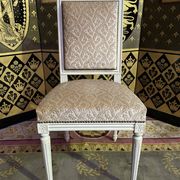 Suite of 6 Louis XVI style chairs in embossed velvet