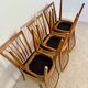 Lot of 6 old solid beech chairs, vintage design from the 60s, new fabric