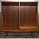 Scandinavian wardrobe 1960 teak 4 doors, 3 drawers, 2keys
