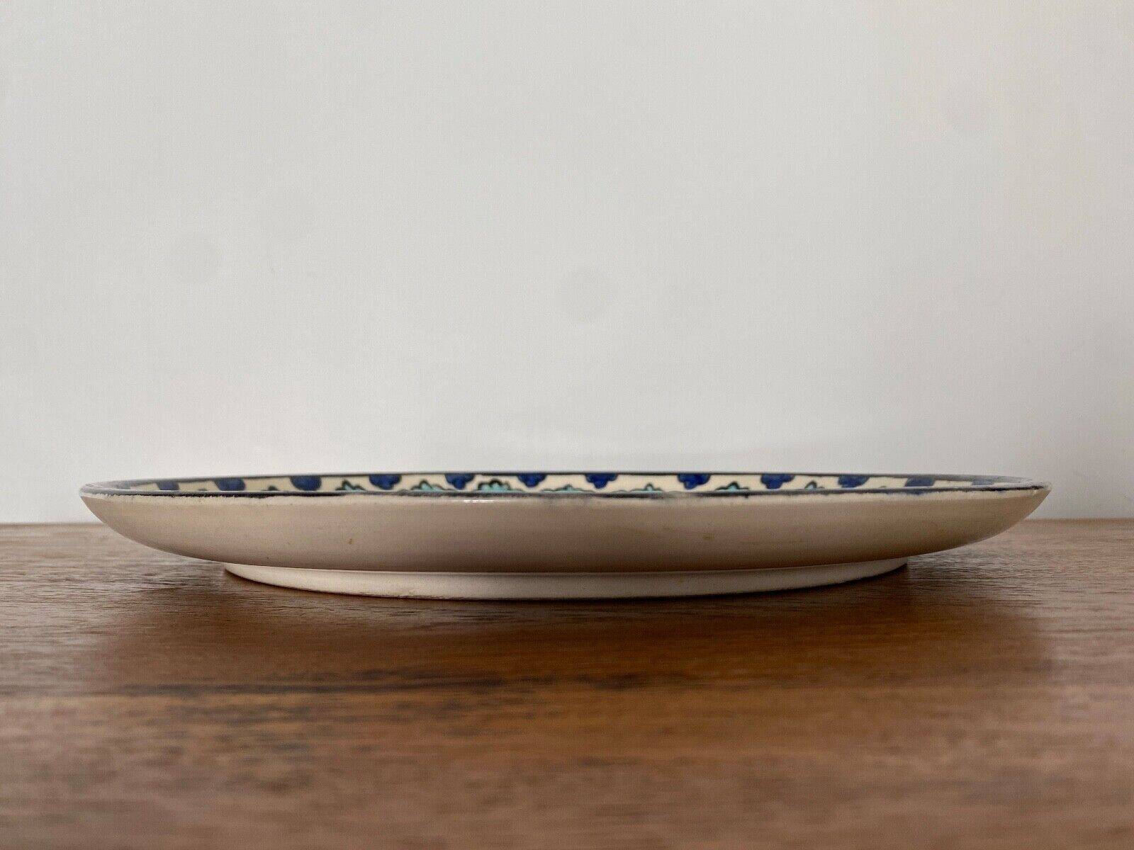 Iznik dish mid-20th century monogram floral decoration