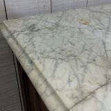 Glacière début XXème en chêne et dessus marbre