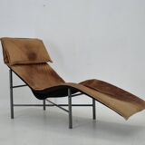 Chaise longue vintage en cuir cognac par Tord Bjorklund Suède, 1970