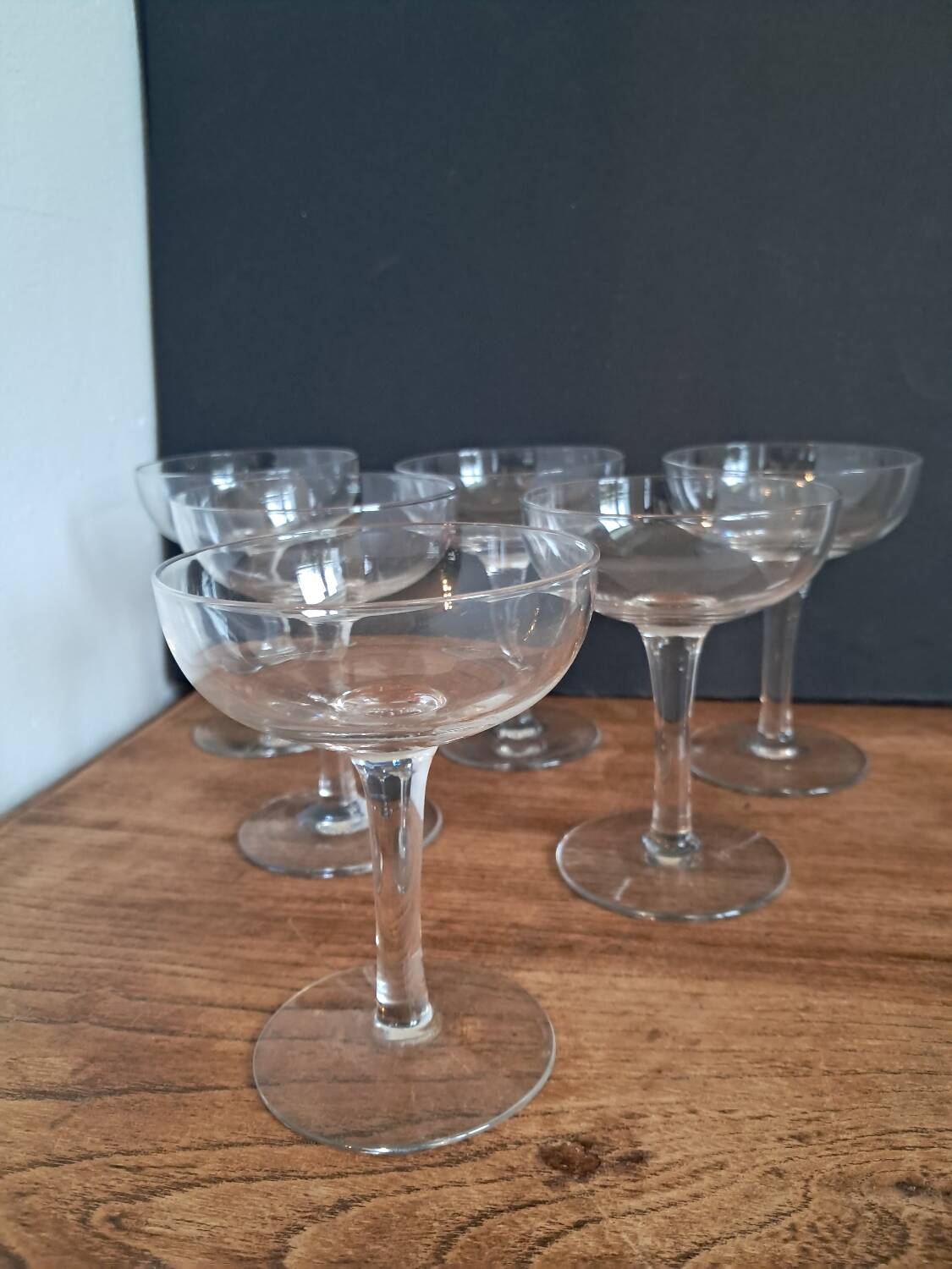 6 new crystal champagne glasses