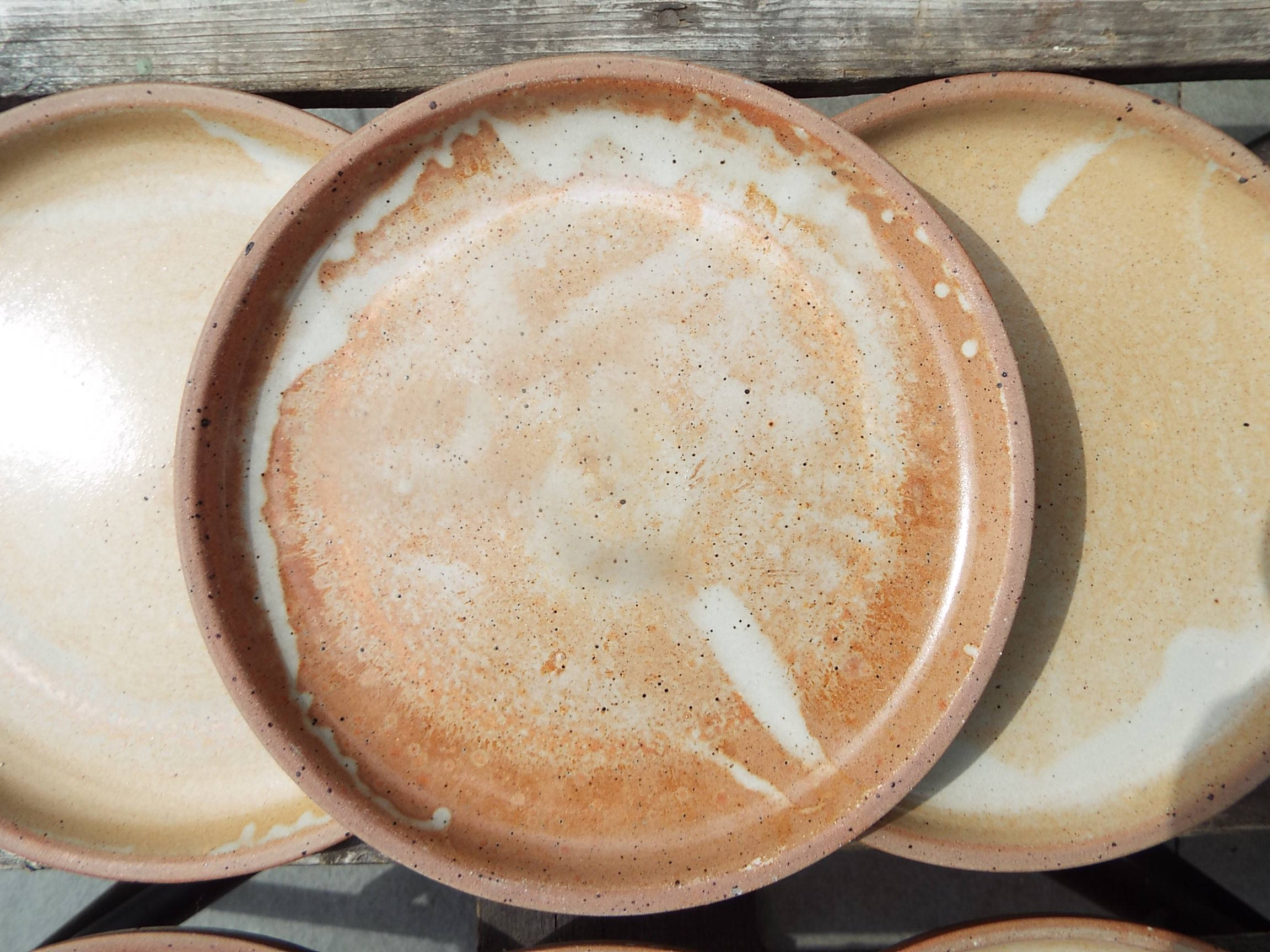 6 flat stoneware plates