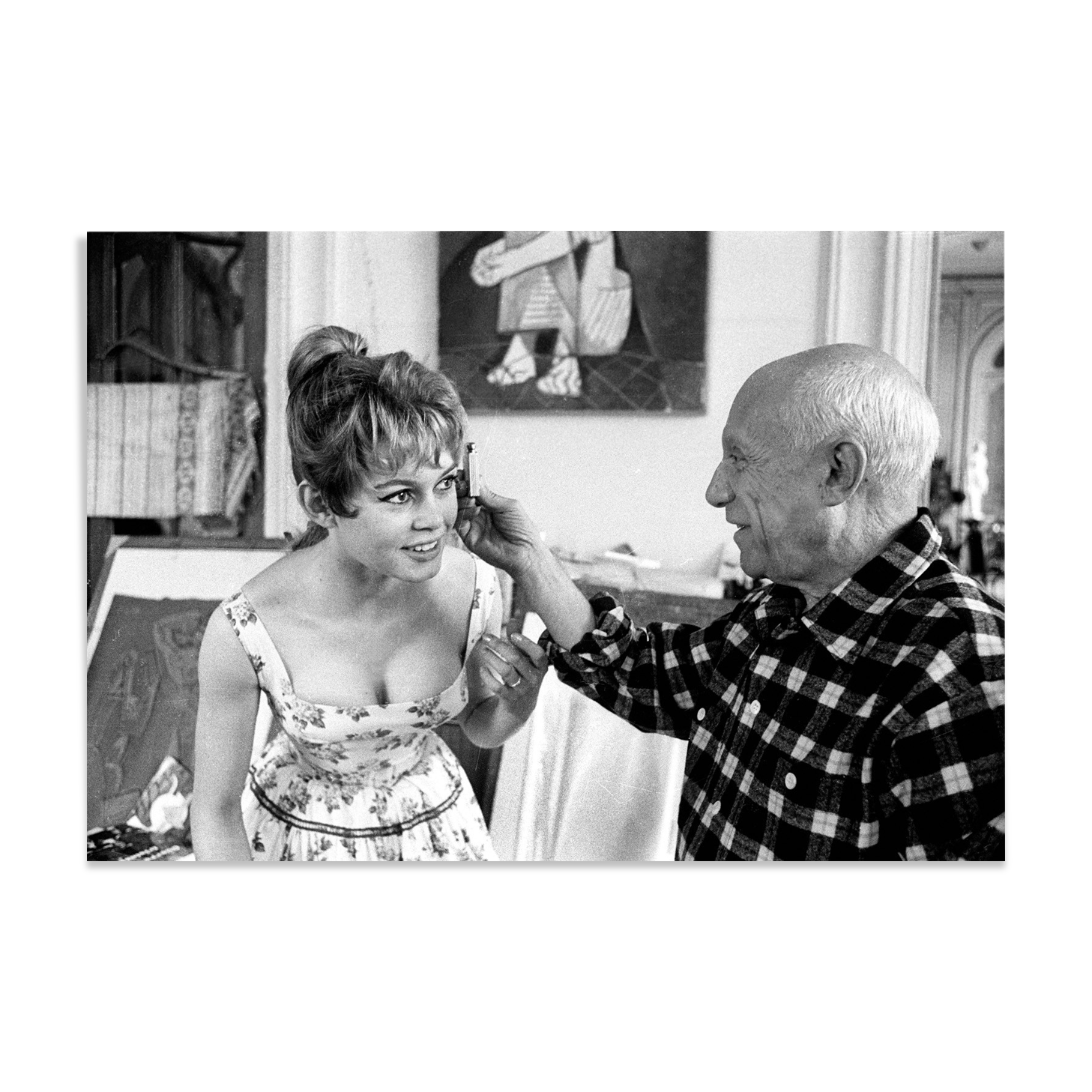 Photography, "Pablo Picasso and Brigitte Bardot", Vallauris, 1956 / 15 x 20 cm