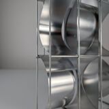 Max Sauze original aluminium geometric wall sconce, 1970s