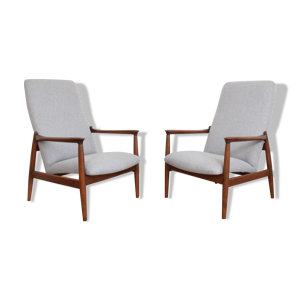 Paire de fauteuils polonais du milieu du siècle par Edmund Homa, années 1960.