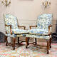 PAIR OF WALNUT ARMCHAIRS FROM THE LOUIS XV XVIII CENTURY