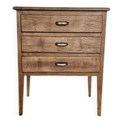 Meuble d'appoint vintage en bois avec 3 tiroirs - Années 60