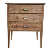 Vintage wooden side table with 3 drawers - 1960s