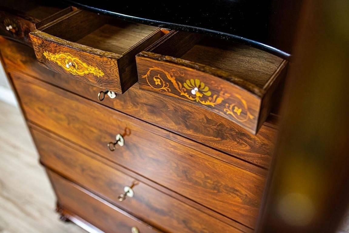 Antique Danish Walnut Cabinet, 1890s