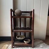 dark brown bamboo shelf