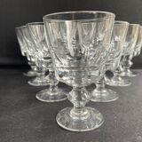 10 verres à pied à porto en cristal - XXème