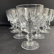 10 crystal port stemmed glasses - XXth