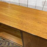 Open teak bookcase shelf