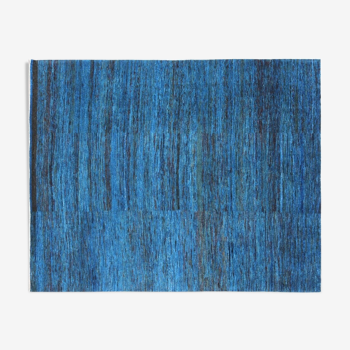 Blue knotted carpet 246 x 300 cm