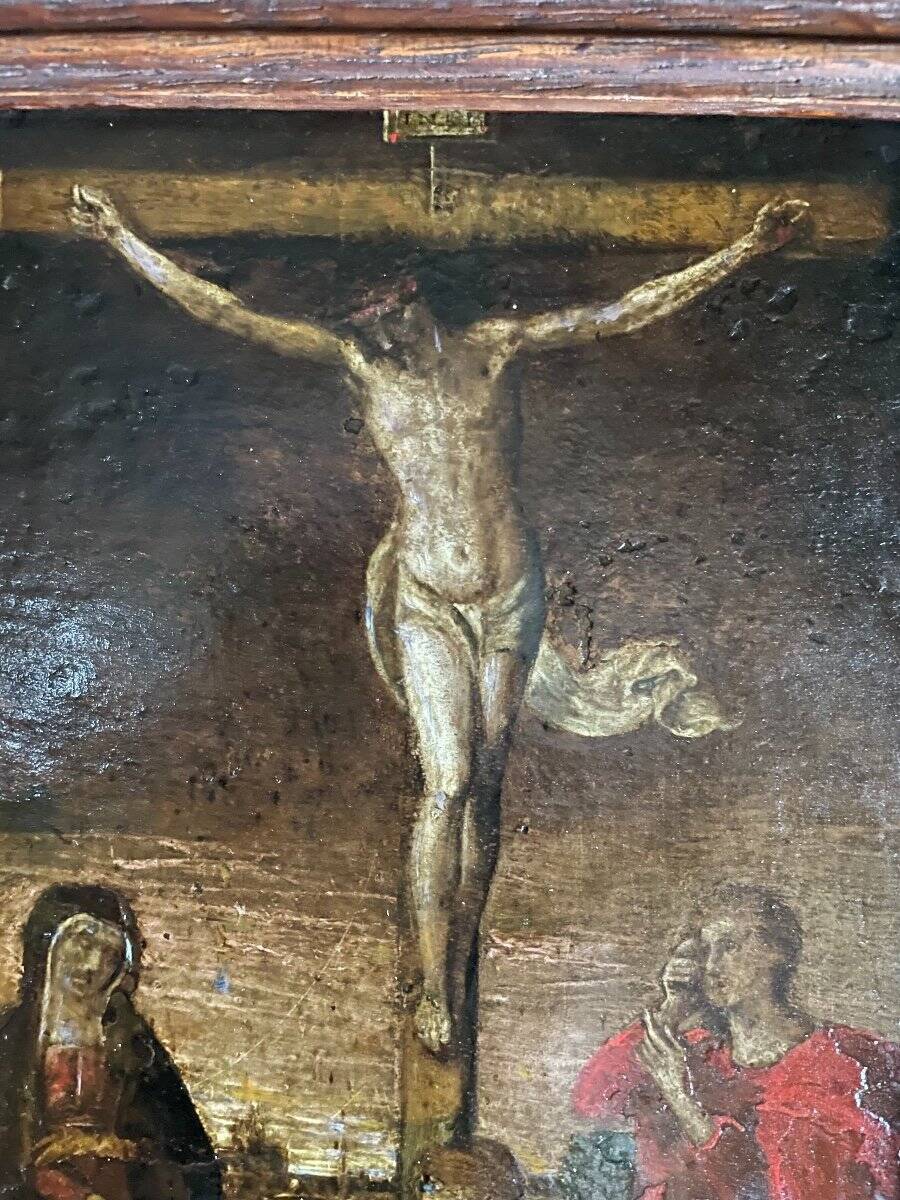 Christ on the cross, oil on copper, 17th century