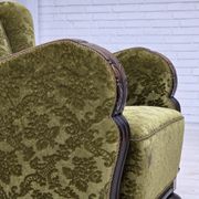 1950s, Danish relax chair, furniture velour, oak wood.