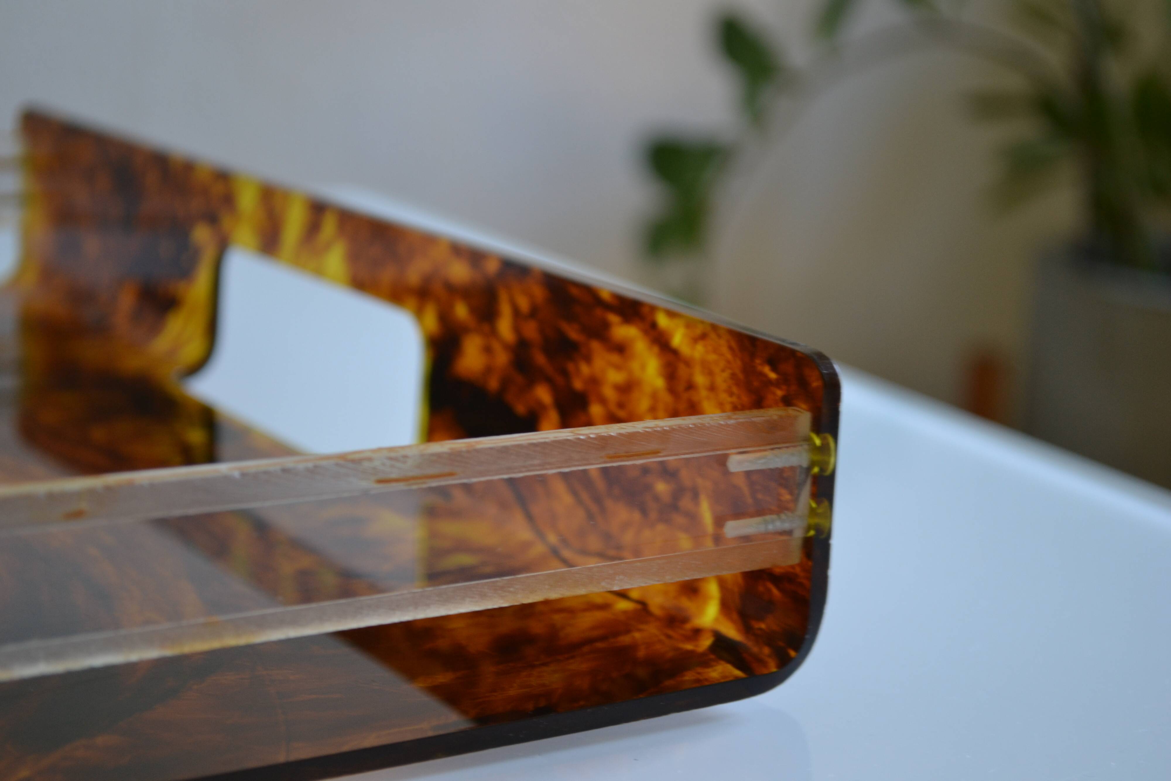 Acrylic plateau with tortoiseshell pattern Jansen Mercier Willy Rizzo