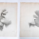 Lot de deux Lithographies par Vien de 1755