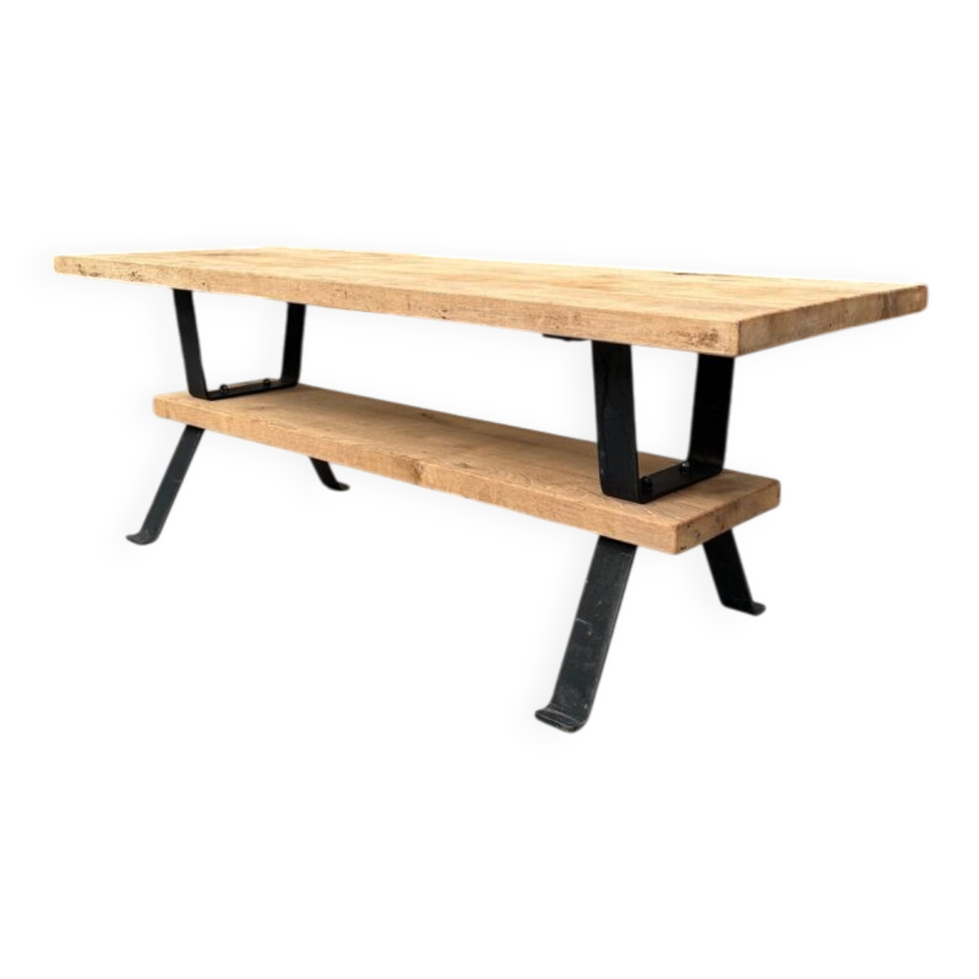 Table basse bois et fer forgé