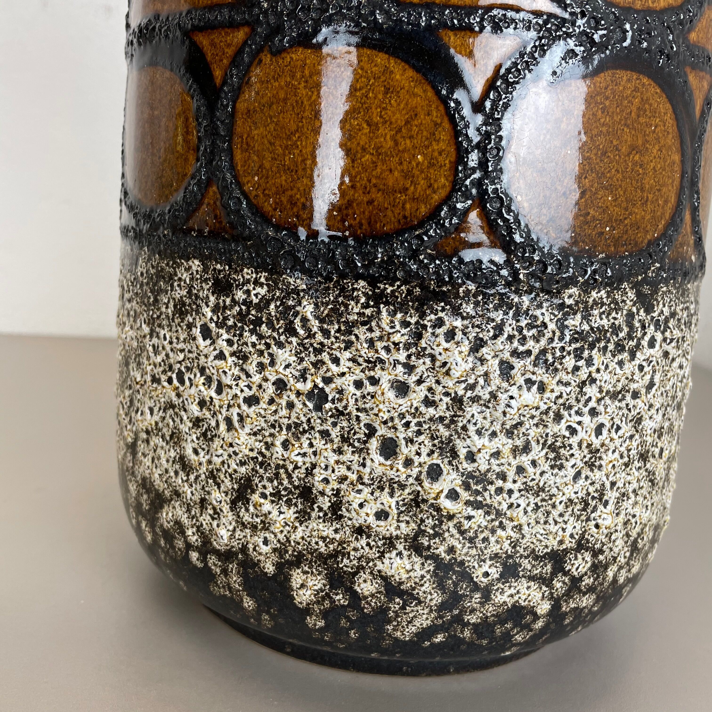 Large Pottery Fat Lava Multi-Color Floor Vase 408-40 Made by Scheurich, 1970s