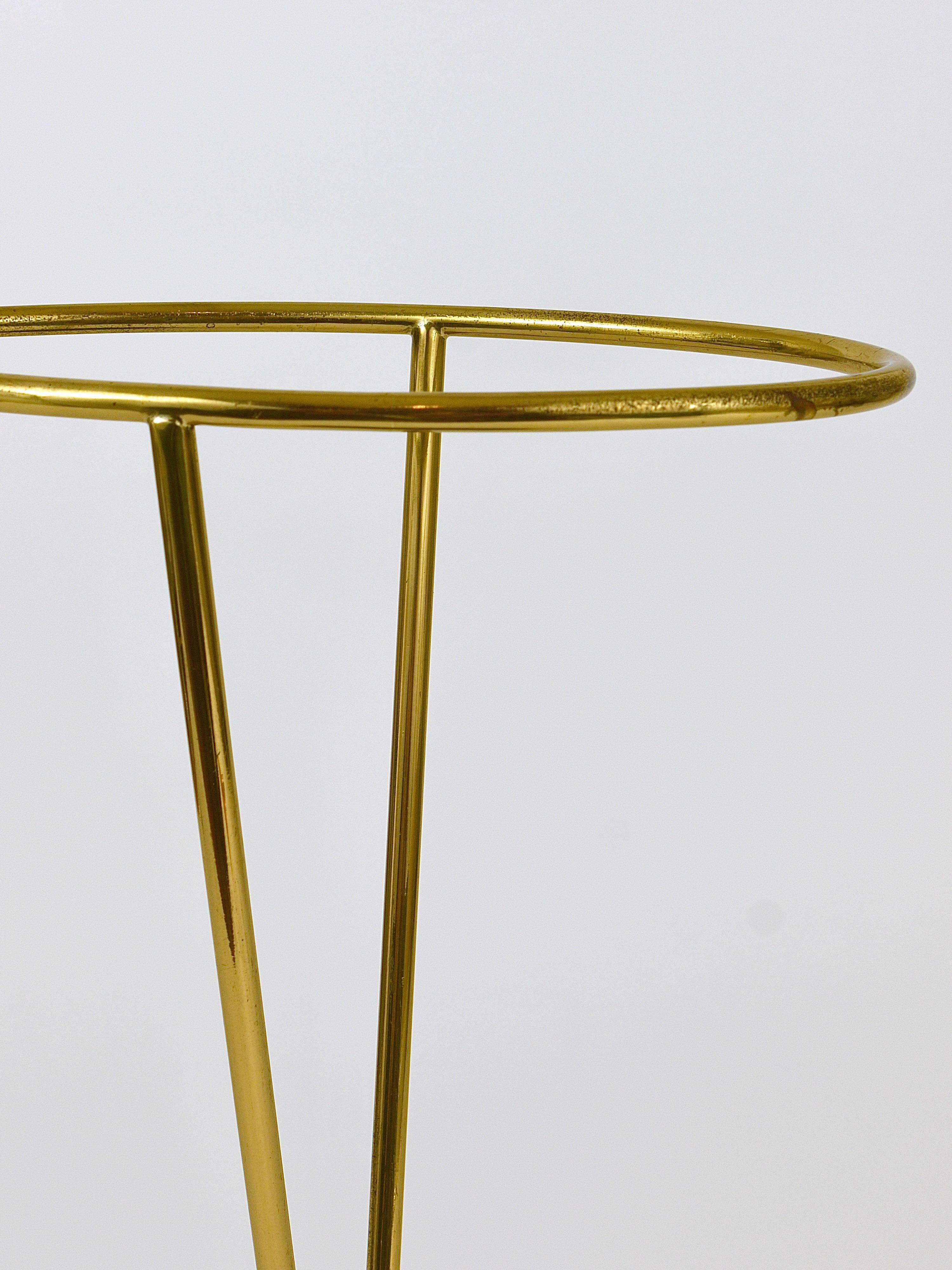 Carl Auböck Umbrella Stand in Brass and Cast Iron, Mid-Century, Austria, 1950s