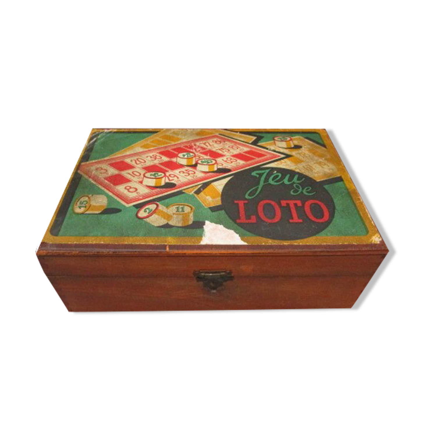 Old wooden lotto game