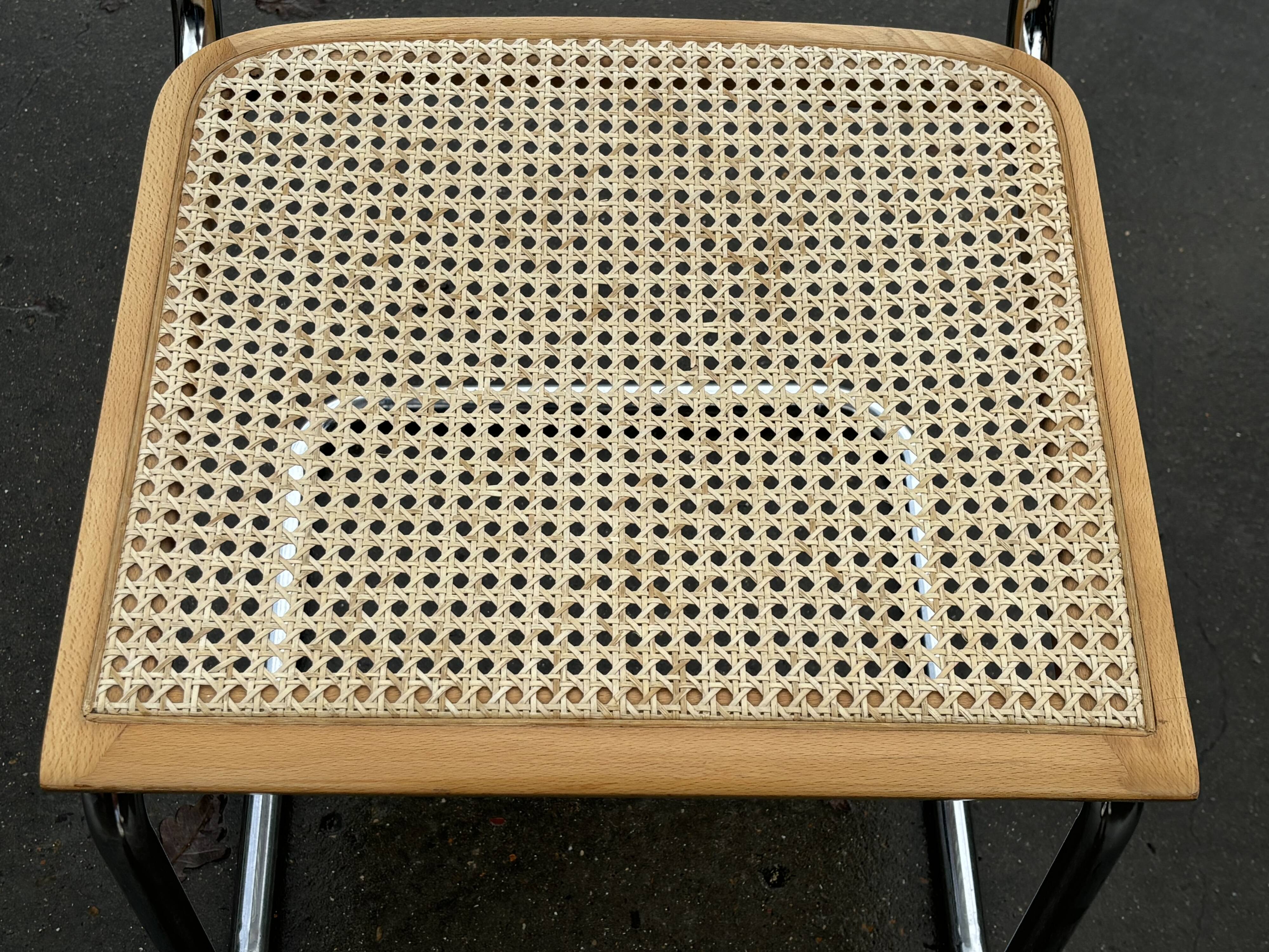 Set of 4 chairs Cesca B32 designed by Marcel Breuer design made in Italy