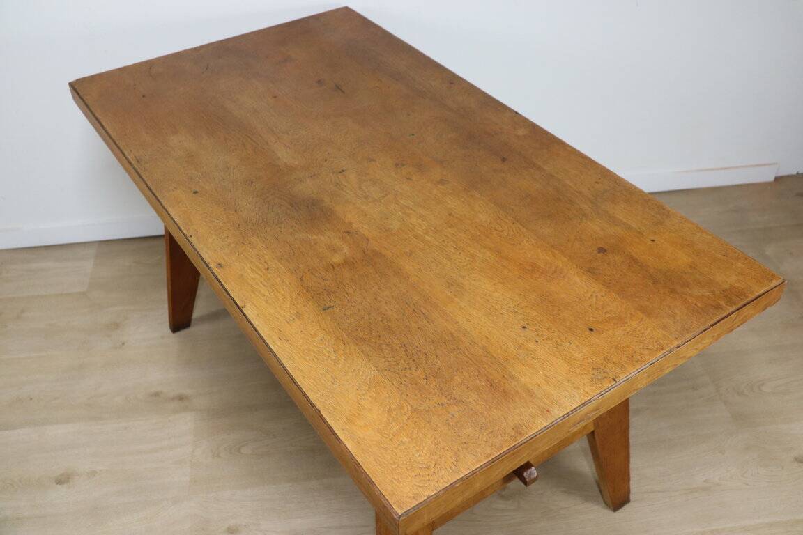 Oak dining table by René Gabriel, 1950