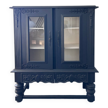 Buffet vitrine de style colonial