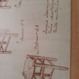 Pair of stools savoyards"wood and straw 1960