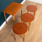 Retro 1960s Poul Hundevad Teak Nest of Three Coffee Nesting Tables