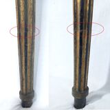 19th century Louis XVI style console table in black and gold with white marble shelf