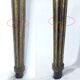 19th century Louis XVI style console table in black and gold with white marble shelf
