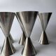 A set of 6 vintage minimalist stainless steel wine goblets
