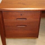 Vintage desk by Wilhelm Renz in double-sided teak, 1960s