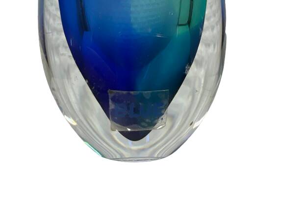 Blue glass vase