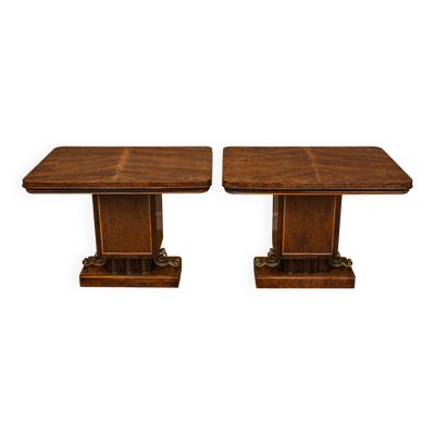 Paire de Consoles époque Art Déco en acajou et citronier, Vers 1930
