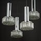 Large glass cascade chandelier designed for Staff Leuchten, Germany, 1970s.