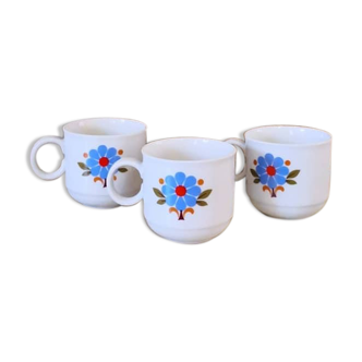 Lot de 3 tasses à café en porcelaine