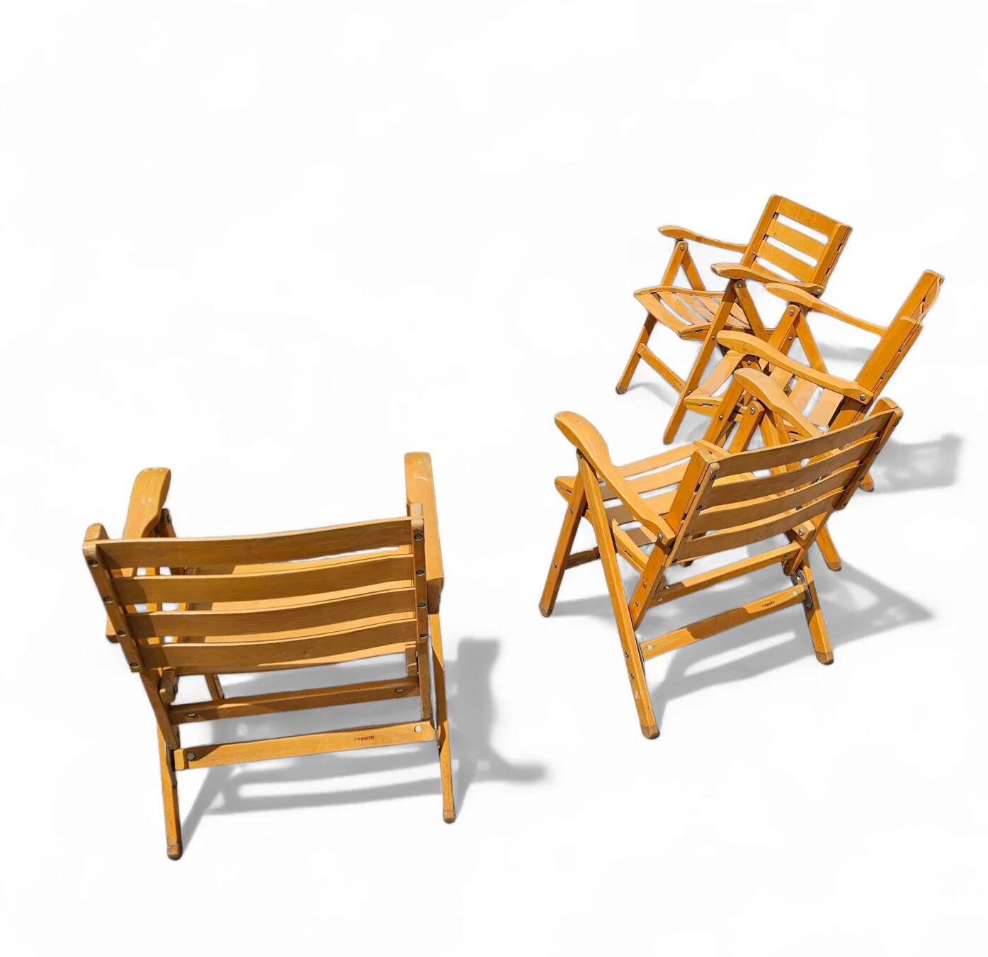 4 x folding chairs by Ico & Luisa Parisi for Reguitti, Italy, 1970s