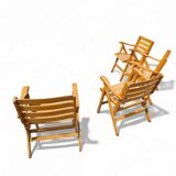 4 x folding chairs by Ico & Luisa Parisi for Reguitti, Italy, 1970s