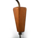 Rare Danish Wall Lamp in Brass and Teak 1950s